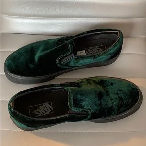 Dark Green Velvet Vans